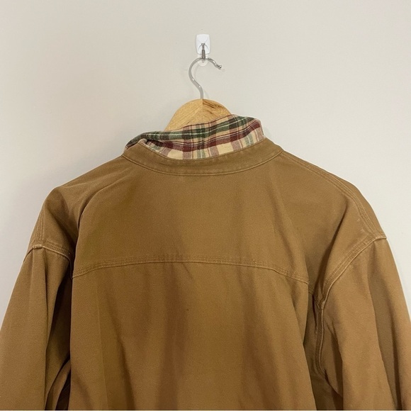 [L.L. Bean] Men's Tan Flannel Interior Workwear Snap Button Barn Jacket - Picture 8 of 8